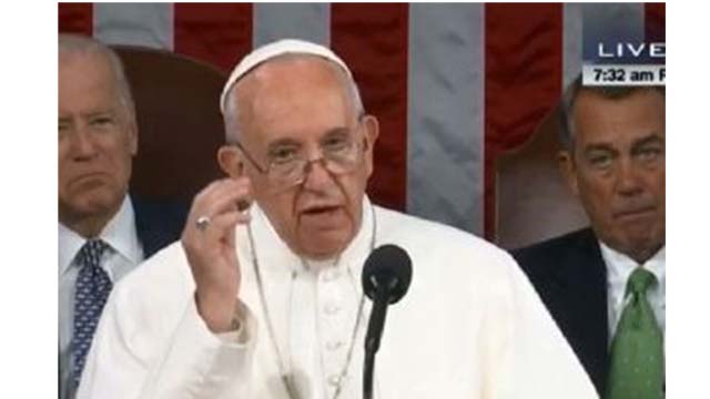 Đức Giáo Hoàng Phanxicô phát biểu tại Lưỡng Viện Quốc Hội Hoa Kỳ, sáng ngày 24 tháng 9 năm 2015.