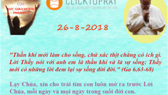 Tông Đồ Cầu Nguyện, Ngày 26.08.2018