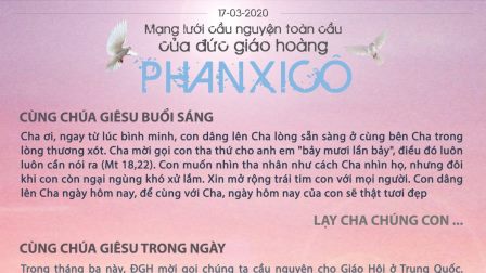 Tông Đồ Cầu Nguyện Ngày 17.03.2020