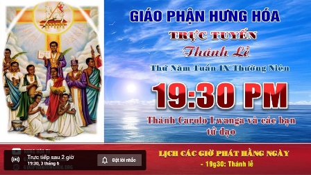 Trực tuyến Thánh lễ thứ năm tuần IX Thường niên, vào lúc 19g30 ngày 03.06.2021