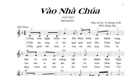 Bài hát: VÀO NHÀ CHÚA của Sr Hương Trần - MTG Hưng Hóa