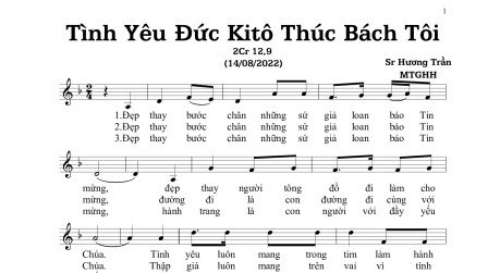 Bài hát: TÌNH YÊU ĐỨC KITÔ THÚC BÁCH TÔI của Sr Hương Trần - MTG Hưng Hóa