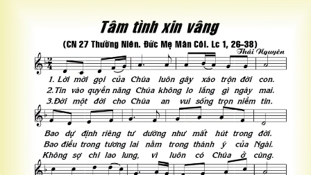 Thánh ca Phụng vụ lễ Chúa nhật 27 Thường niên B - Kính trọng thể Đức Mẹ Mân Côi