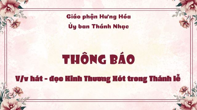 Ủy ban Thánh nhạc Giáo phận: Thông báo về việc hát - đọc Kinh Thương Xót trong Thánh lễ