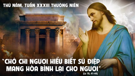 Suy niệm Tin mừng thứ Năm tuần XXXIII Thường niên (Lc 19,41-44)