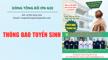 Thông báo Tuyển sinh - Nhận định Ơn gọi | Dòng Tông Đồ Cầu Nguyện Ơn Gọi
