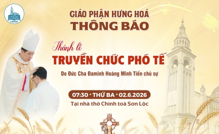 Thông báo: Thánh lễ Truyền chức Phó tế 2026