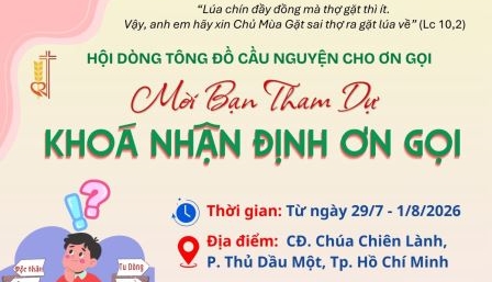 Hội dòng Tông đồ cầu nguyện cho ơn gọi: Thông báo khóa tuyển sinh, nhận định ơn gọi 2026